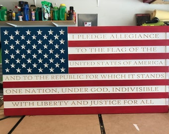 Pledge of Allegiance Flag 19" x 36" DIGITAL CRV,DXF,svg,eps For Carving