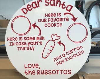 Santa Cookie Tray Round 19" DIGITAL CRV,DXF For Carving