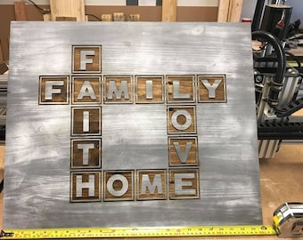 Faith, Family, Love, Home sign CRV/DXF