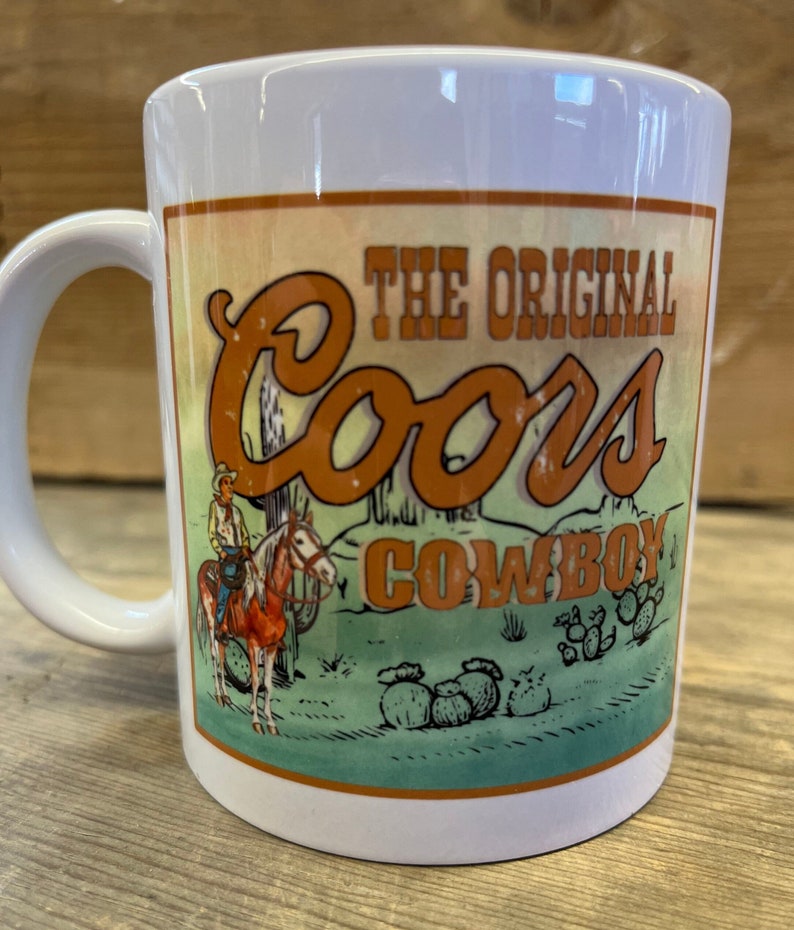 The Original Coors Cowboy Coffee Mug Coffee Cup Cowboy Etsy