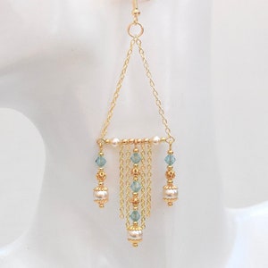 Swarovski Earrings, Chandelier Earrings, Swarovski Crystal, Gold Plated Earrings, Crystal Earrings, Handmade Artisan, Made in the USA