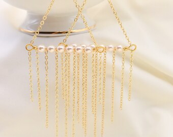 Swarovski Earrings, Chandelier Earrings, Swarovski Pearl, Gold Plated Earrings