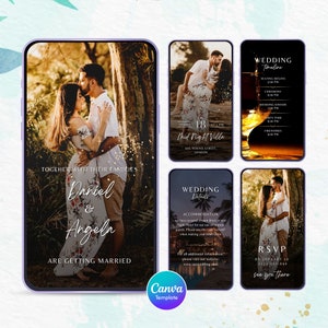 Wedding Invitation Template, Animated Wedding invitation, Save the date, Smartphone Invitation, Canva Template, Invite with Photo