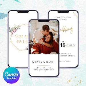 Personalized Wedding Invitation Template, Animated Wedding invitation, invite with photo, Smartphone Invitation with Music