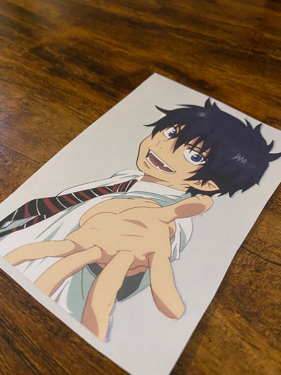 blue exorcist rin sticker etsy