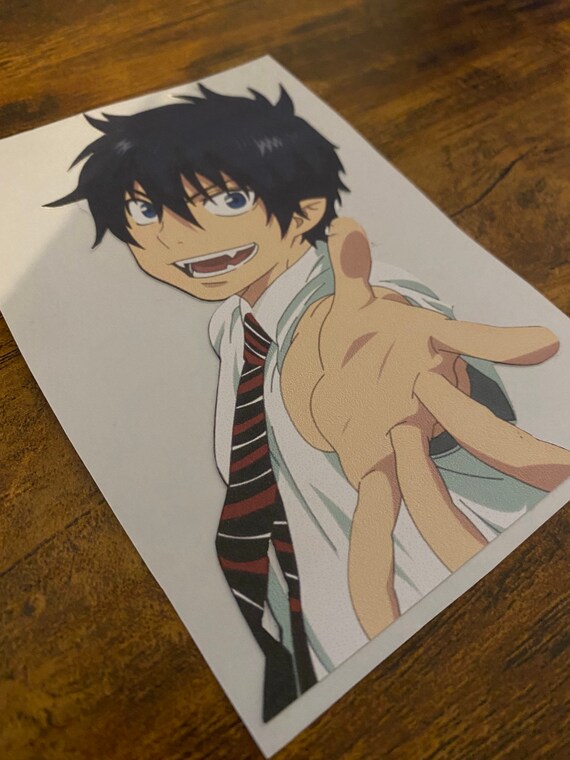 blue exorcist rin sticker etsy