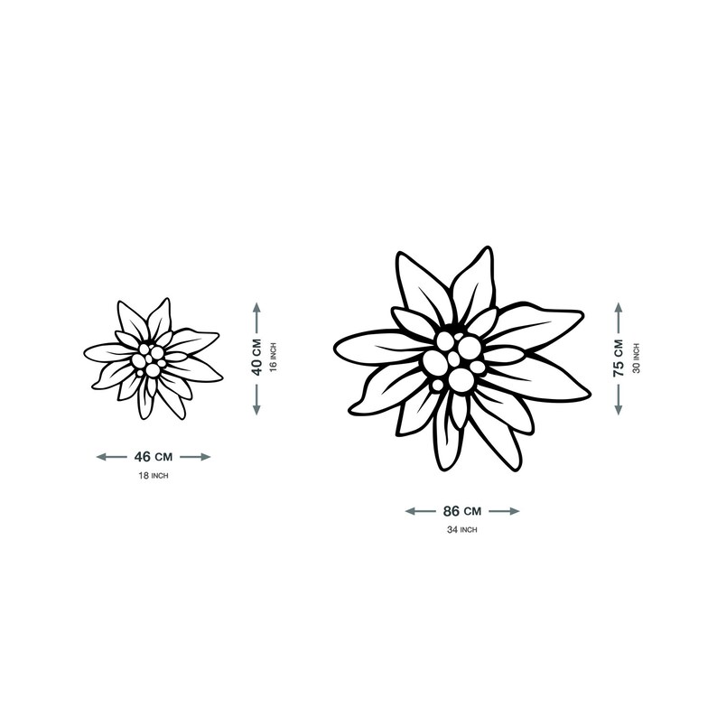 Edelweiss Flowers 2 Edelweiss Flowers Metal Decor Home Etsy