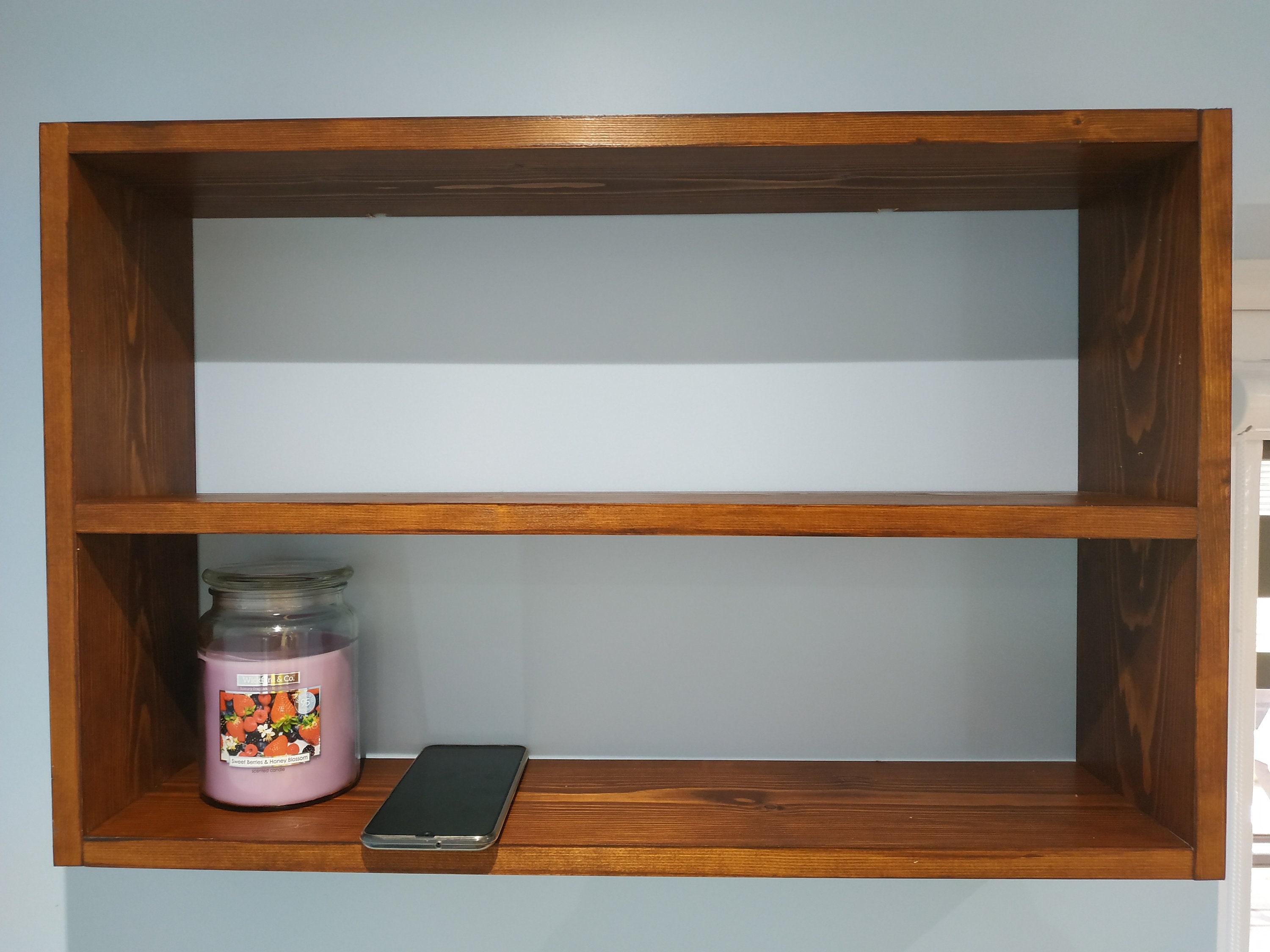 Rectangle Shelf With Middle Shlef Wooden Rectangle Shelves Etsy