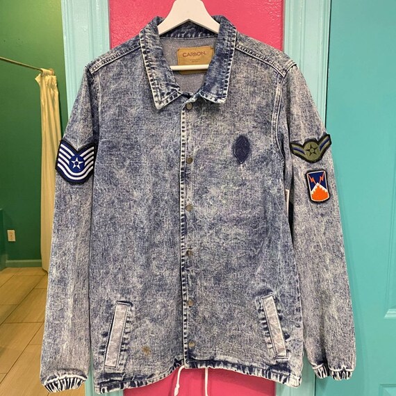 Acid Wash Denim Jacket by Carbon With 