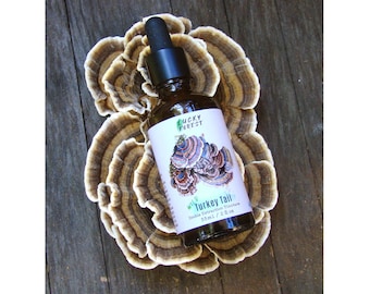 Turkey Tail Tincture 50ml (2 fl. oz) | Trametes versicolor | Wild Herb Polypore Mushroom Dual Extract Immunity Handmade Small Bach TT04/26