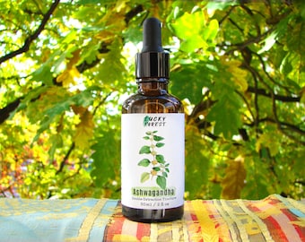 Ashwagandha Tincture 50ml (2 oz) Dual Extract | Withania somnifera | Plant Herb Stress CPTSD Strength Brain Adaptogen Handmade SB - A04/26