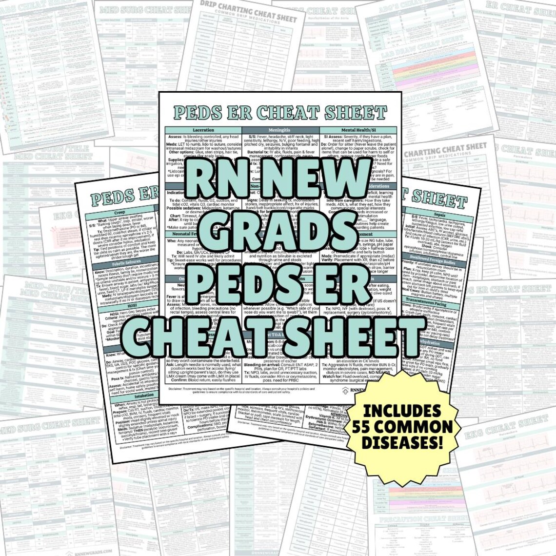 Nursing Peds ER Cheat Sheet - Etsy
