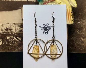 Boucles d’oreilles uniques Cicada Wing