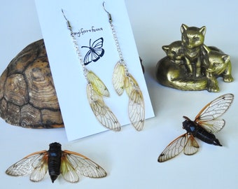Couvain X boucles d’oreilles aile de cigale Boucles d’oreilles aile de fée Boucles d’oreilles boho