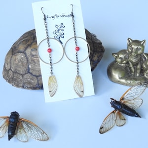 Brood X cicada wing earrings boho earrings fairy wing earrings