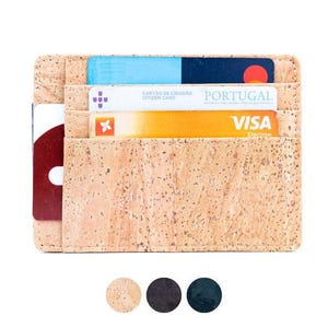 OLÁ KORK | Porta carte di credito in sughero da uomo | Porta carte di credito vegano marrone nero