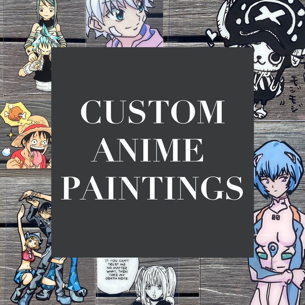 custom anime plexiglass paintings ! | 5x7 | commissions | completely hand painted !! | perfect gift for anime fans, birthday, holidays !