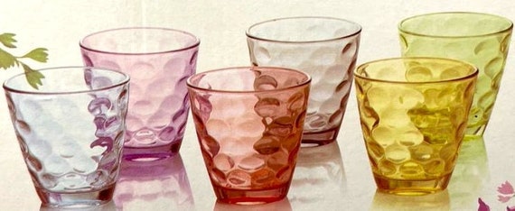 Glass Cup Set 5 Color Gift Box Assorted Tumblers Daily use Water Juice Soda  Tea