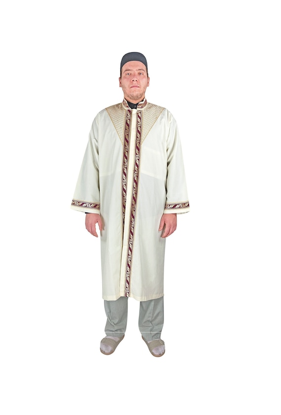 IHVAN Muslim Prayer Dress for Men, Muslim Mens Jubbah, Jubba