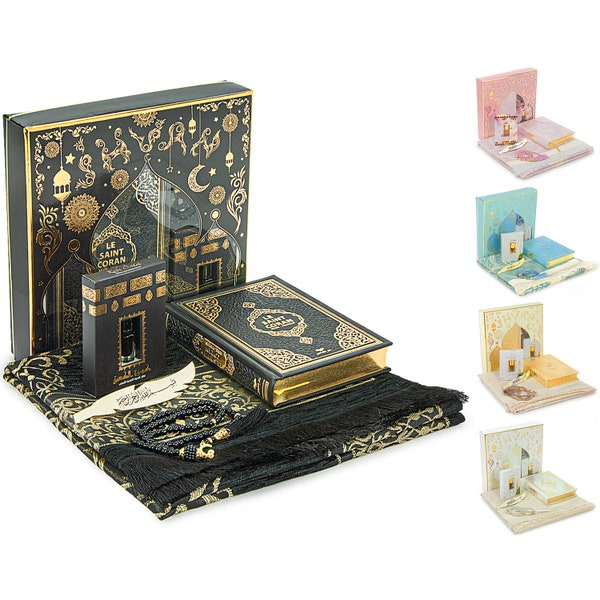 French Translated Quran Set, Muslim Gift, Ramadan Gift, Islamic Gift, Eid, Le Saint Coran, Prayer Rug, Prayer Beads, Français Coran, 4 Color