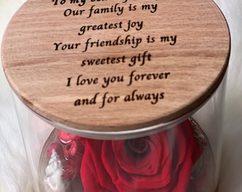 Mothers Day Gift for Wife, Red Forever Rose, Wife Gift, Mothers Day Gift for MOM Wife, Gift from Husband Wife Mom, Personalized Gifts