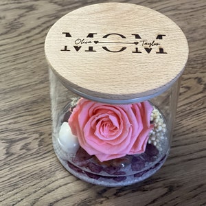 Gift Idea for Mom, Gift for Mommy, Personalized Gift for Mom, Mother's Day Gift 2024, Custom Mom Present, Pink Rose, Eternal Rose, Preserved