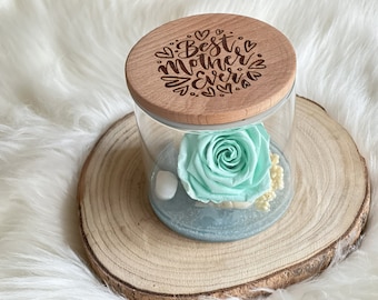 Turquoise Eternal Rose, Mothers Day Gift, Personalized Gift, Mother Son Gift, Mom Daughter Gifts, Best Mom Ever Gift, Forever Rose, Mom Gift