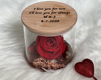 Preserved Rose, Gift for Girlfriend from Boyfriend, Personalized Girlfriend Gift, Birthday Gift, Anniversary Gift for Her, Sentimental Gift