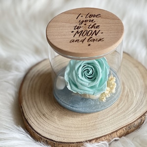 Summer Gift, Light Blue Preserved Rose, Eternal Rose, Personalized Gift, Gift For Her, Custom Gift, Monogram Gift, Forever Rose, I love You