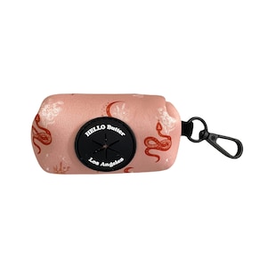 Dog poop bag holder, Dog waste bag holder, Pink Snake Dog poop bag dispenser, Dog waste bag dispenser