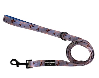Dog Leash, dog lead, flowers dog lead, purple butterfly dog lead, dog collar and lead Girl Dog Lead, Boy Dog Lead, Puppy Lead