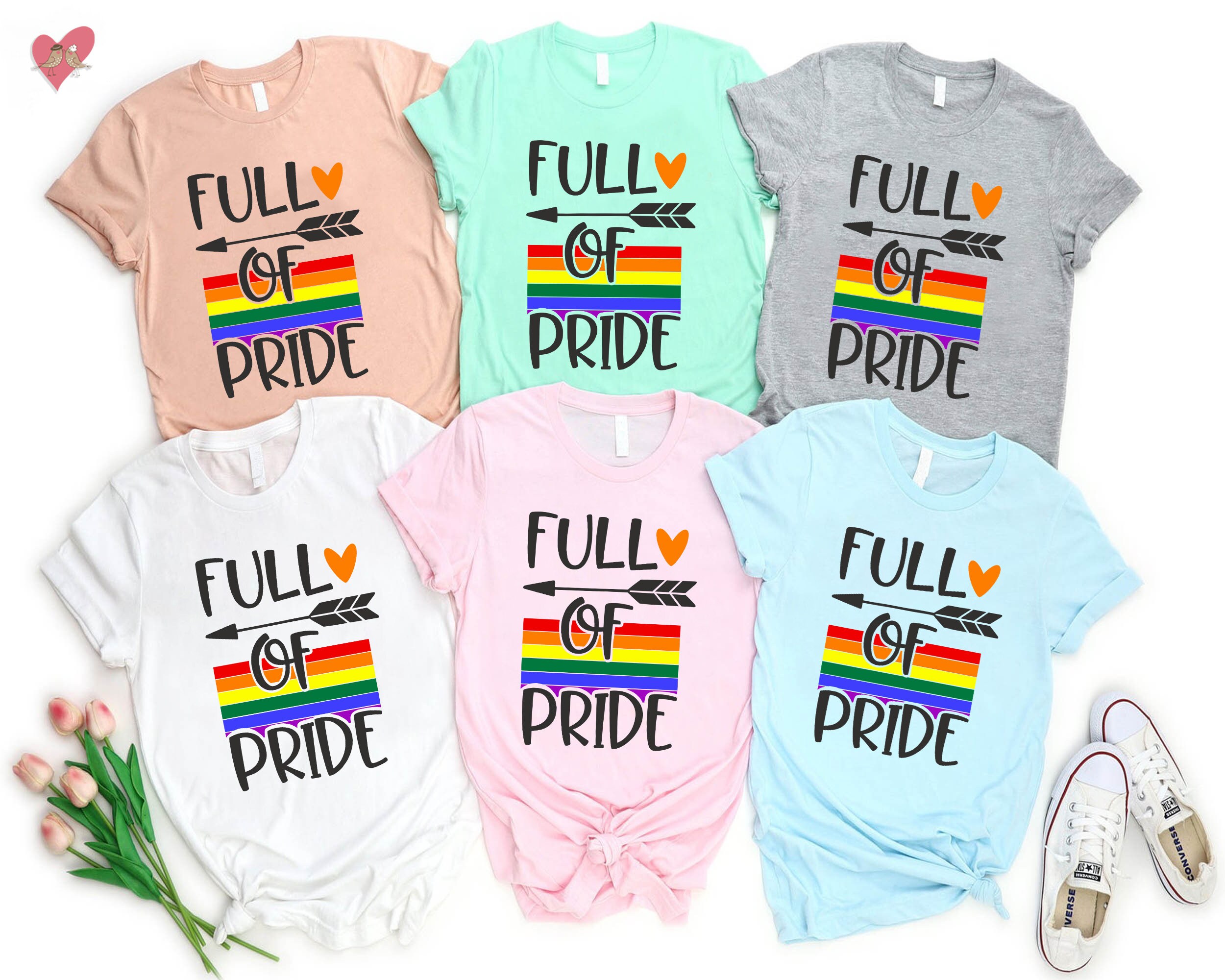 Full of pride T Shirt Gay Pride Rainbow LGBTQ Lesbian Bi Etsy