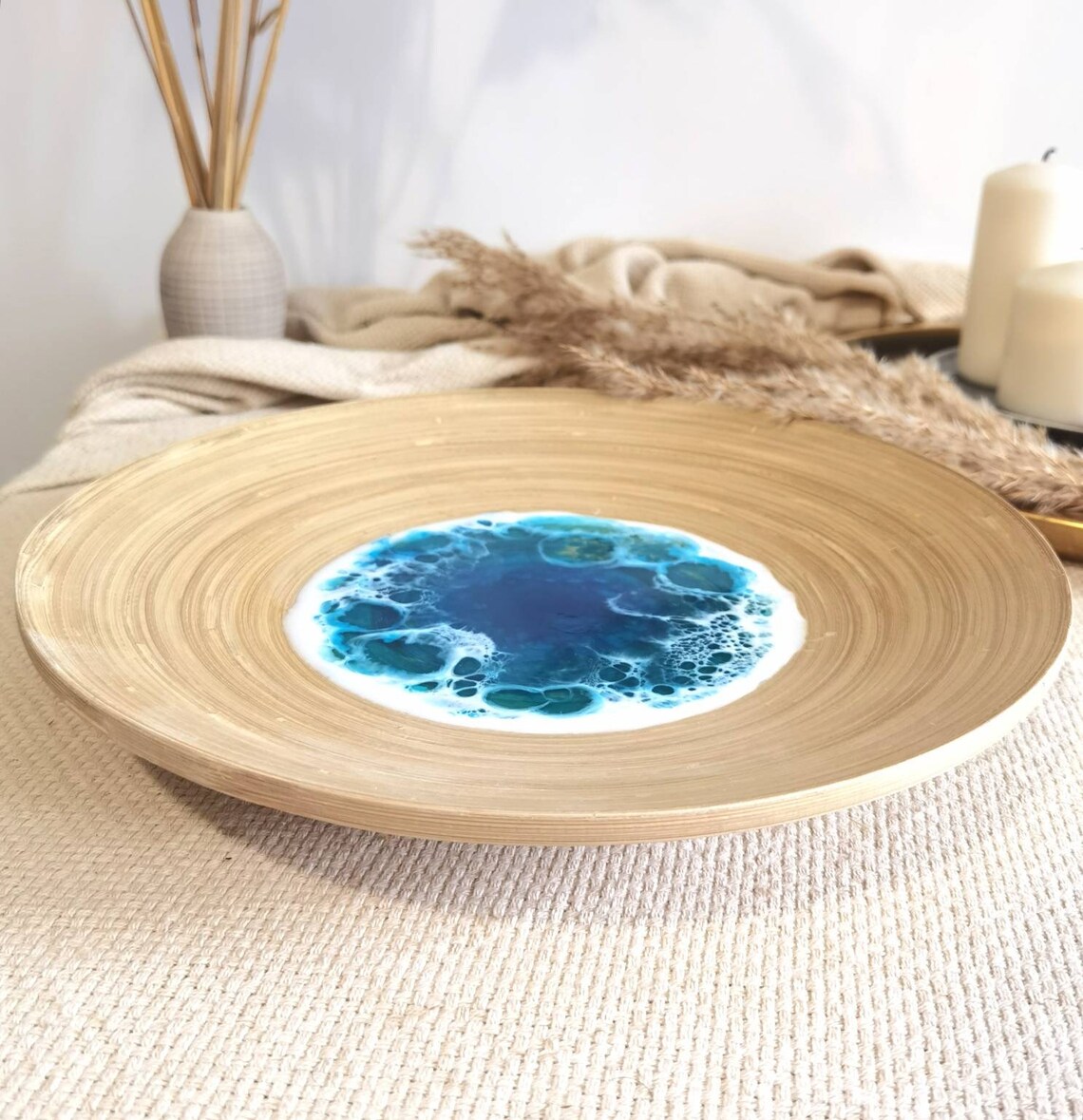 Seathemed Decoration Bowl Ocean Depth Bamboo Decorative Etsy