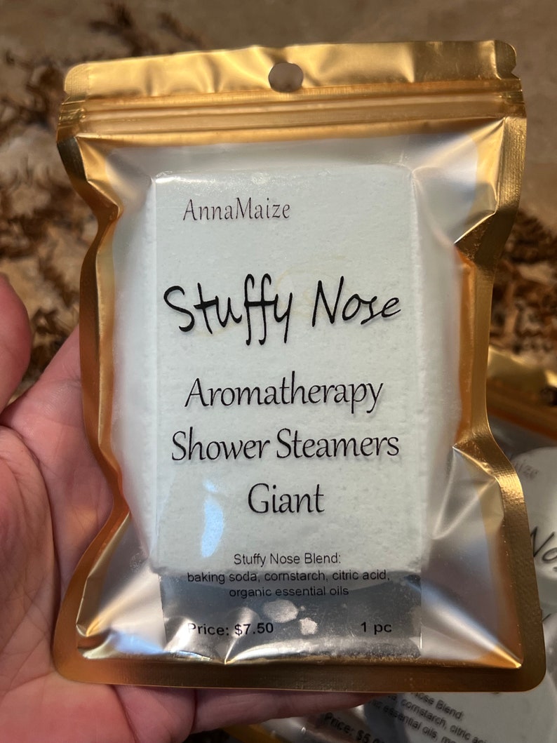 Shower Steamer Stuffy Nose Tablets Organic Menthol, Eucalyptus & Mint