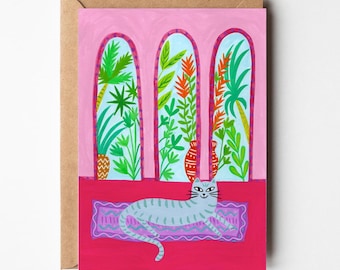 Accueil, carte de voeux vierge, carte illustrée