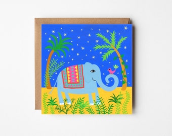 Big and Small greeting card, blank card, illustrated card