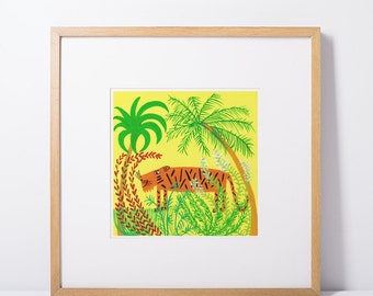 Spike in the Jungle, limited edition square giclée print