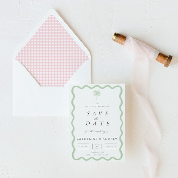 Palm Beach Save the Date Template, Try Before Purchase, Templett Instant Download, Editable & Printable