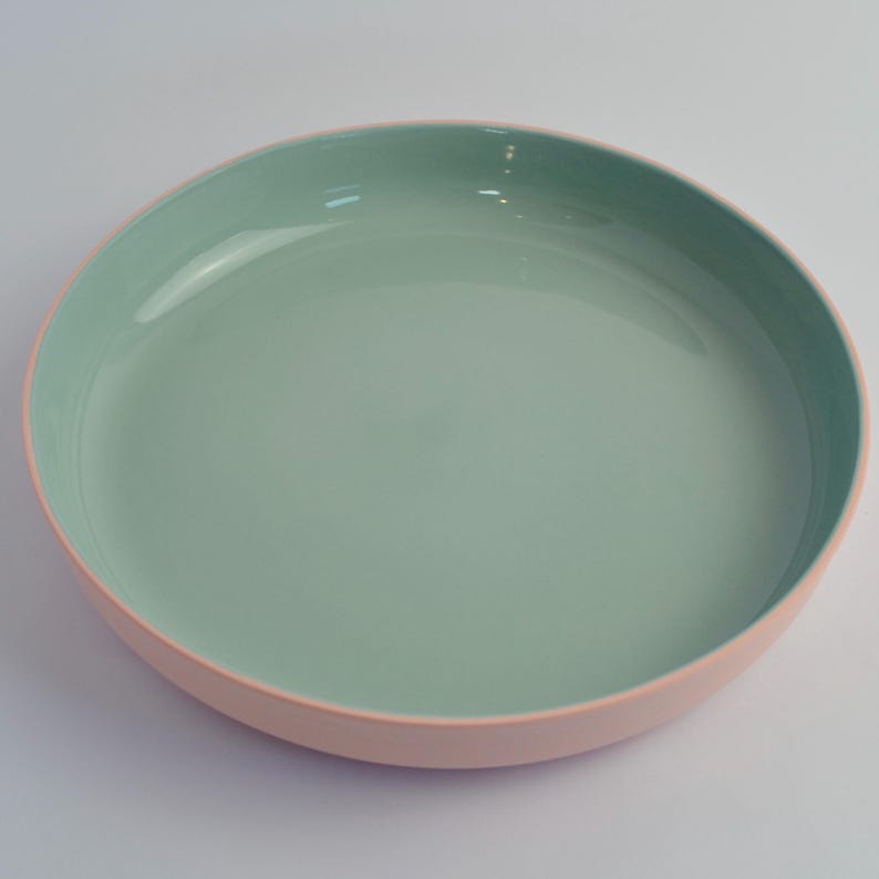 Ręcznie wykonany porcelanowy talerz do serwowania – duża, nadająca się do mycia w zmywarce miska na środek stołu zdjęcie 8