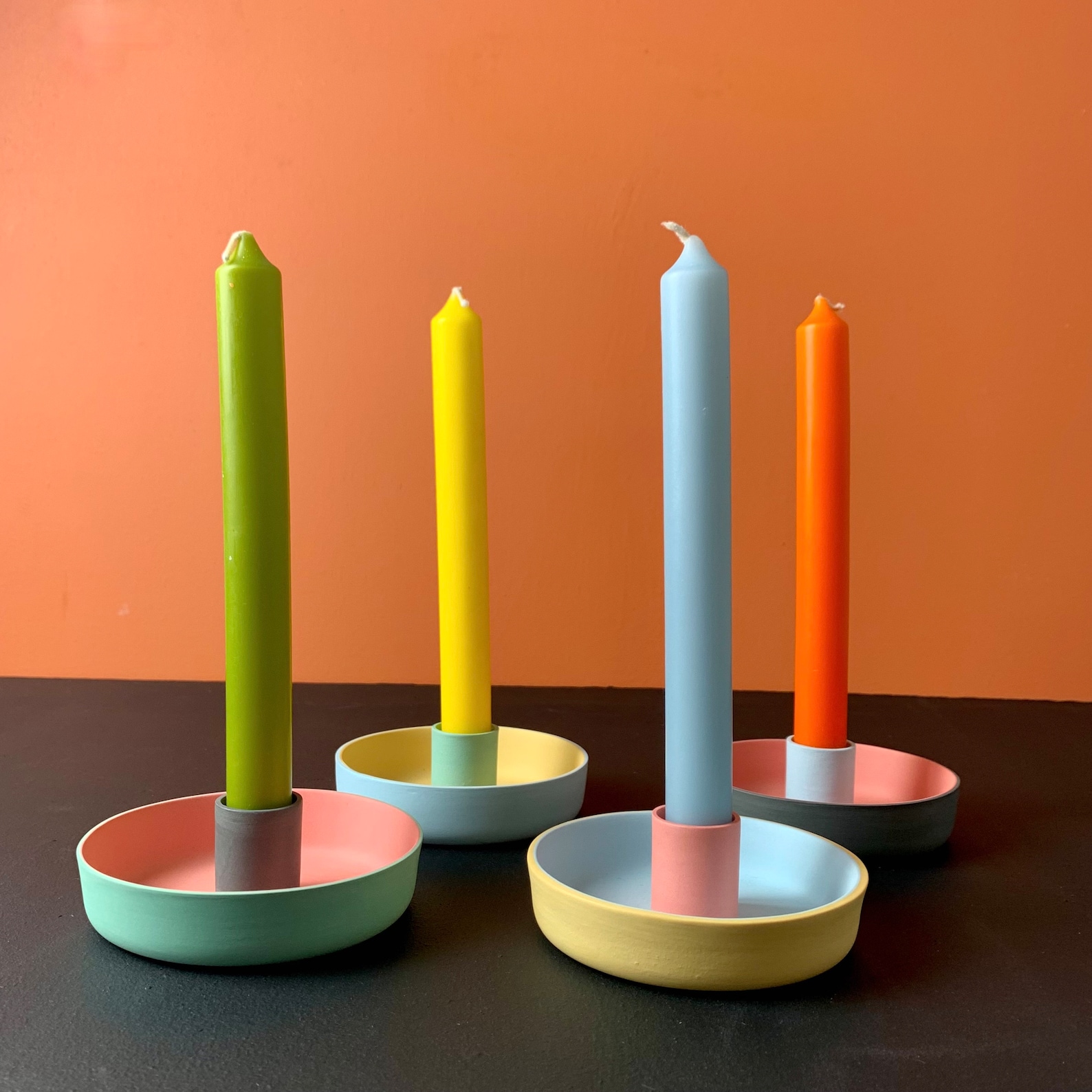 Porcelain Candle Holder Blue Etsy