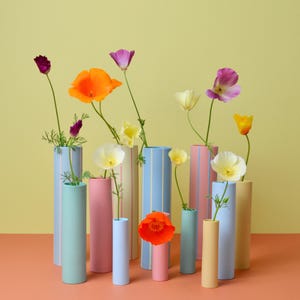 Coloured Striped Vase