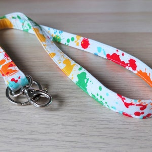Splatter Art Lanyard - Farbe - Schule Lanyard - ID Abzeichen Halter - Schlüsselanhänger Halter - Lehrer Lanyard - Kartenhalter - Auto Schlüsselanhänger