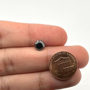 1.59 Carat Loose Untreated Natural GIA Certified - Round Brilliant Cut Black Diamond