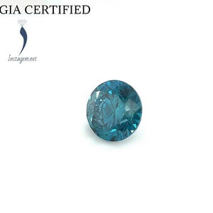 Natural Blue Diamond Round Brilliant Cut SI2 Quality GIA Certified 1.01 Carat total Weight