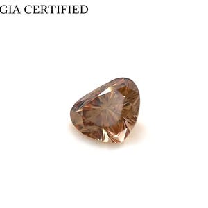 Natural Brown Diamond Heart Shape | 0.57ct Loose Diamond VS1 Clarity GIA Certified | 4.63x5.83mm for Custom Jewelry