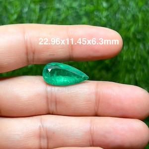 Natürlicher Grüner Smaragd Edelstein -22.96x11.45x6.3 mm Pear Cut 8.86 Ct Loser Stein für die Schmuckherstellung, Geburtsstein, Mai Edelstein