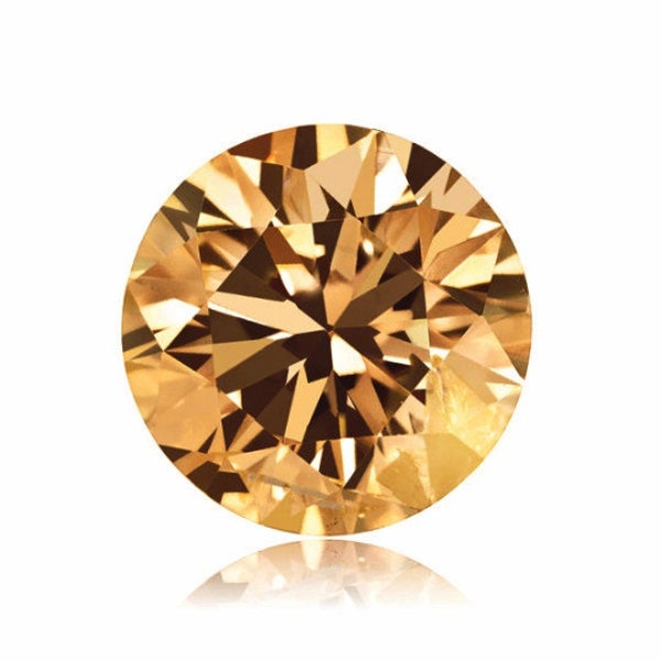 GIA Certified Natural Fancy Dark Yellowish Brown (1pc) Diamante Suelto - 0.51 Cts - 4.54-4.87x3.10 mm I2 Clarity Round Modified Brilliant