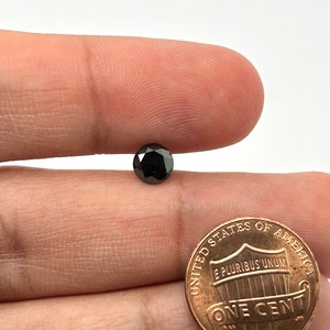 0.96 Carat Loose Untreated Natural GIA Certified - Round Brilliant Cut Black Diamond