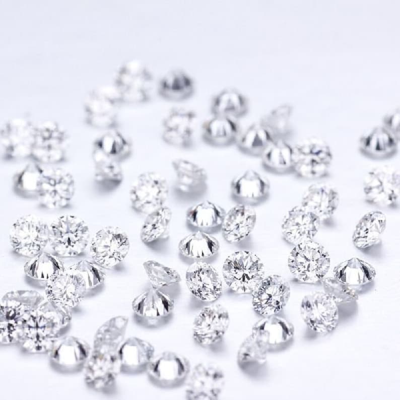 Recycled Natural White Diamonds Melee | SI2 Quality GH Color | Excellent Cut Round Shape | 1.3mm-3mm Available image 2