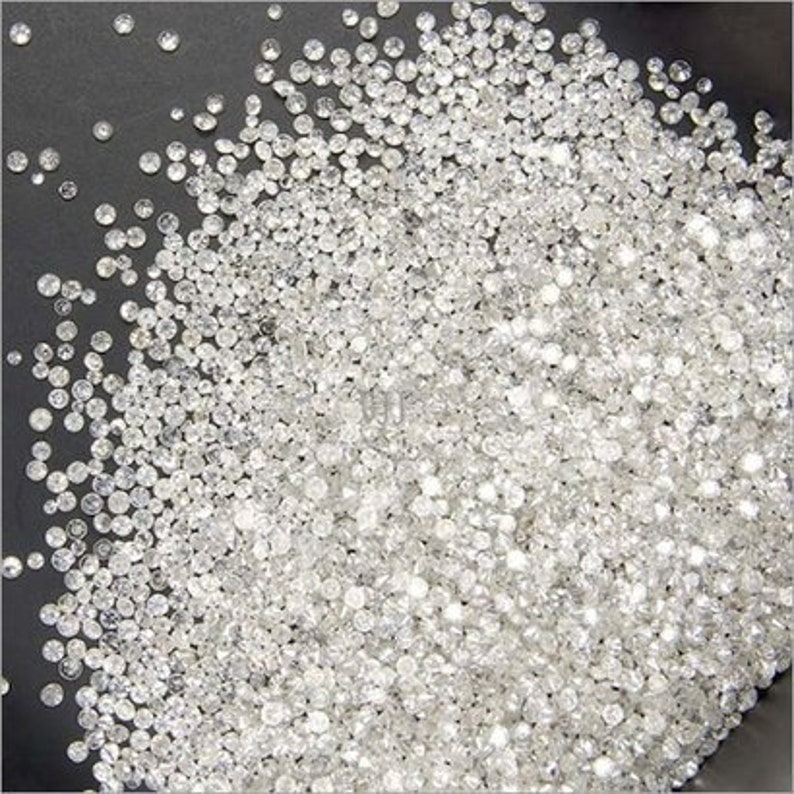 Recycled Natural White Diamonds Melee | SI2 Quality GH Color | Excellent Cut Round Shape | 1.3mm-3mm Available image 4